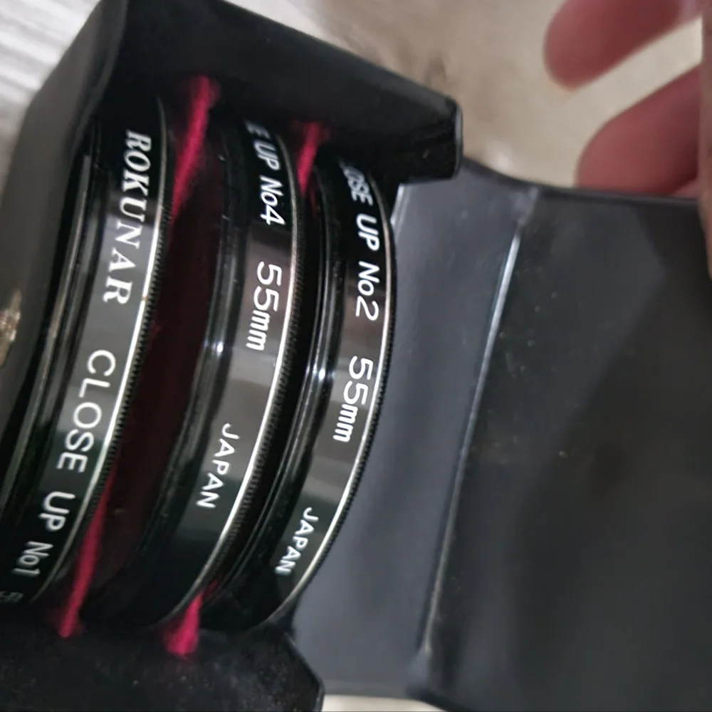 3 Rokunar in leather case close up camera lens filters 55mm NEW